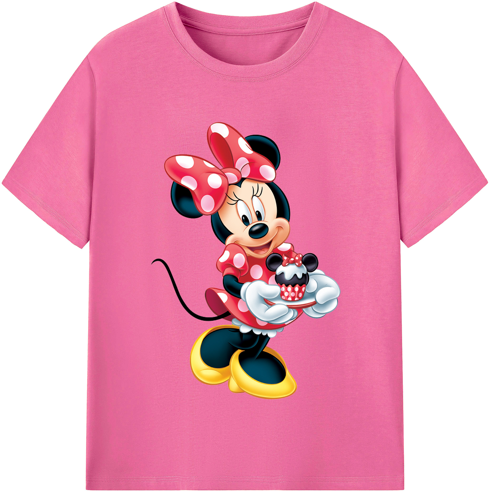 （画像用） ミッキーマウス Mickey Mouse レディースカジュアルプリントTシャツ（綿100％）
